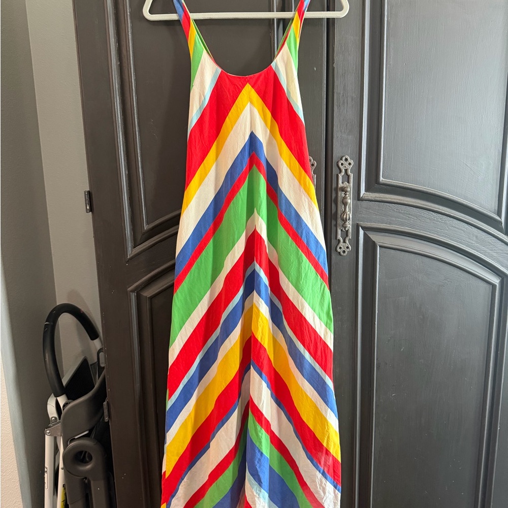 Vintage Young Dimensions Saks Fifth Avenue Chevron Maxi Dress